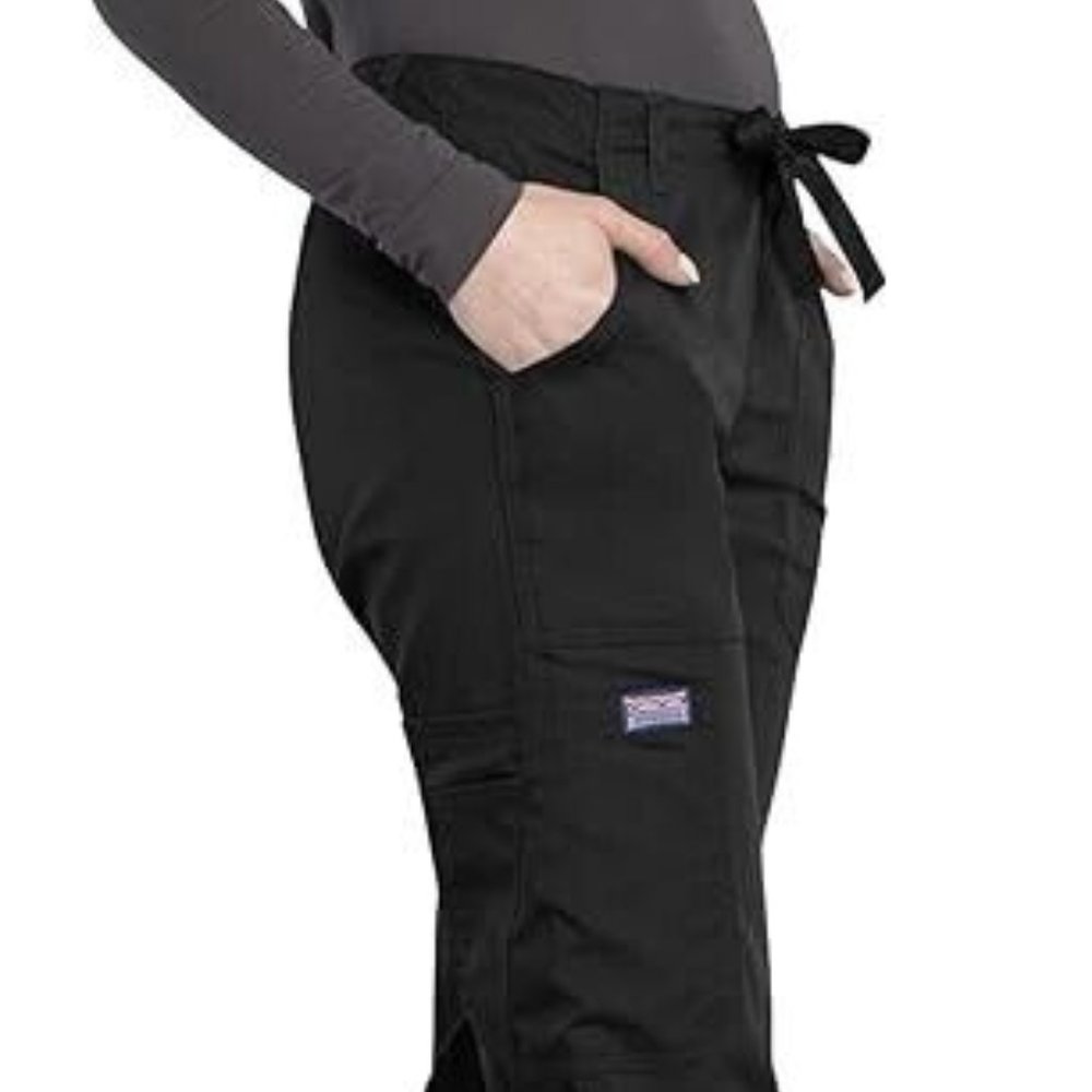 Cherokee Work Stretch Women's Size XXL Low Rise Drawstring Cargo Scrub Pants 2XL